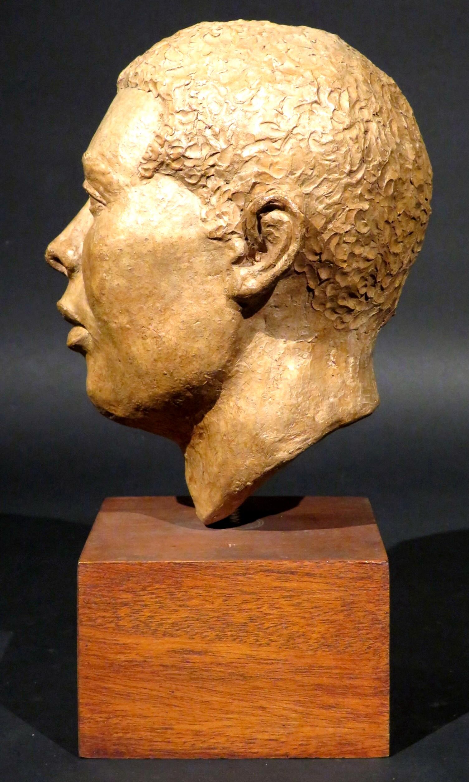 Canadian Fine Mid 20th Century Terracotta Bust of a Barbadian Man, by Harold S. Pfeiffer For Sale