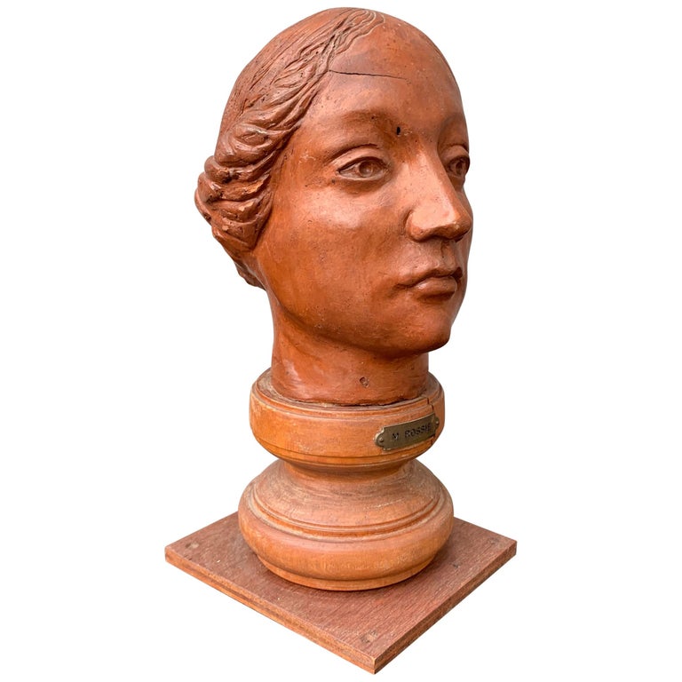 Mid20th Century Terracotta Sculpture of a Lady For Sale at 1stDibs