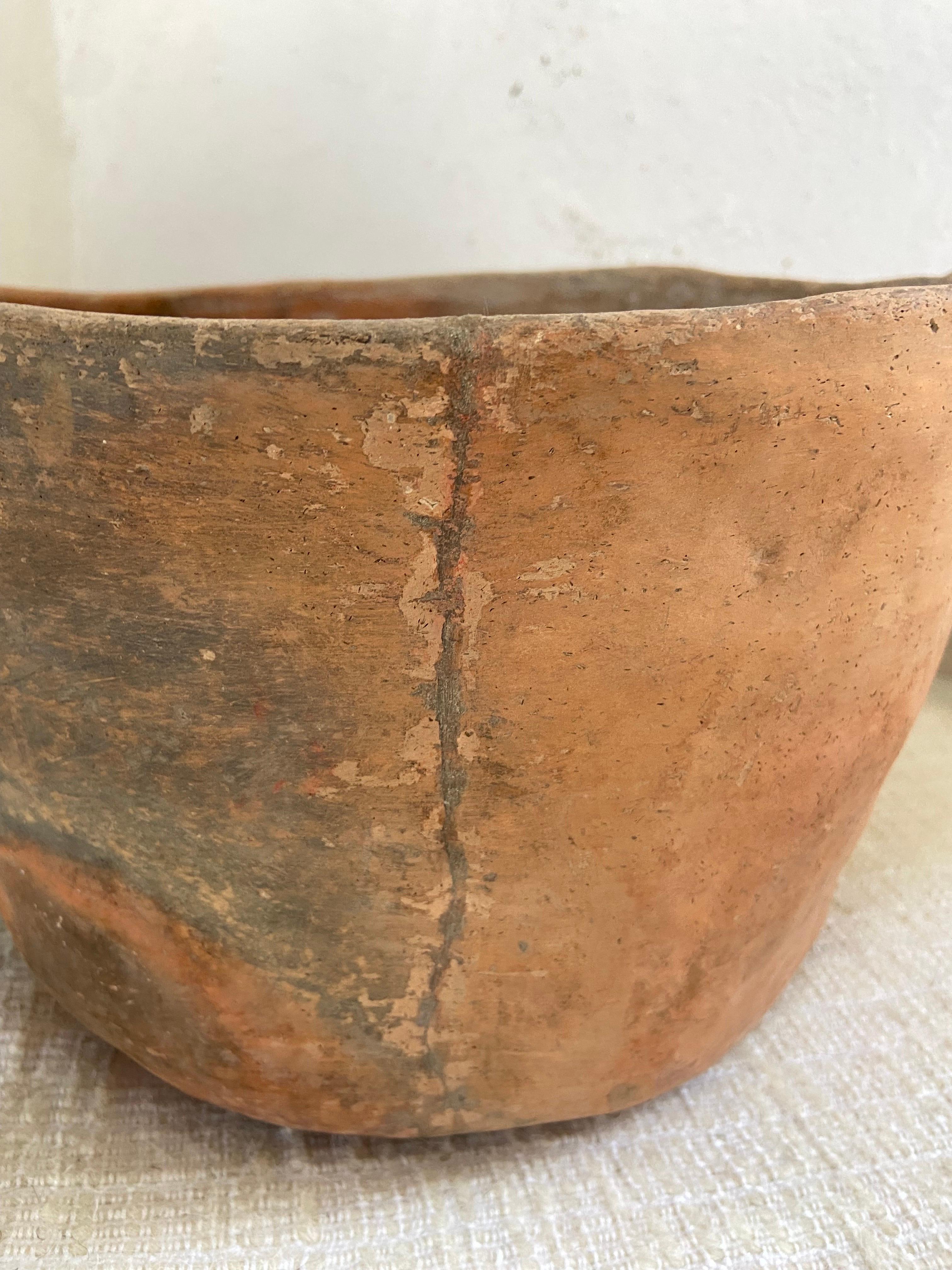 Ceramic Mid-20th Century Terracotta Water Bowl from Mexico For Sale