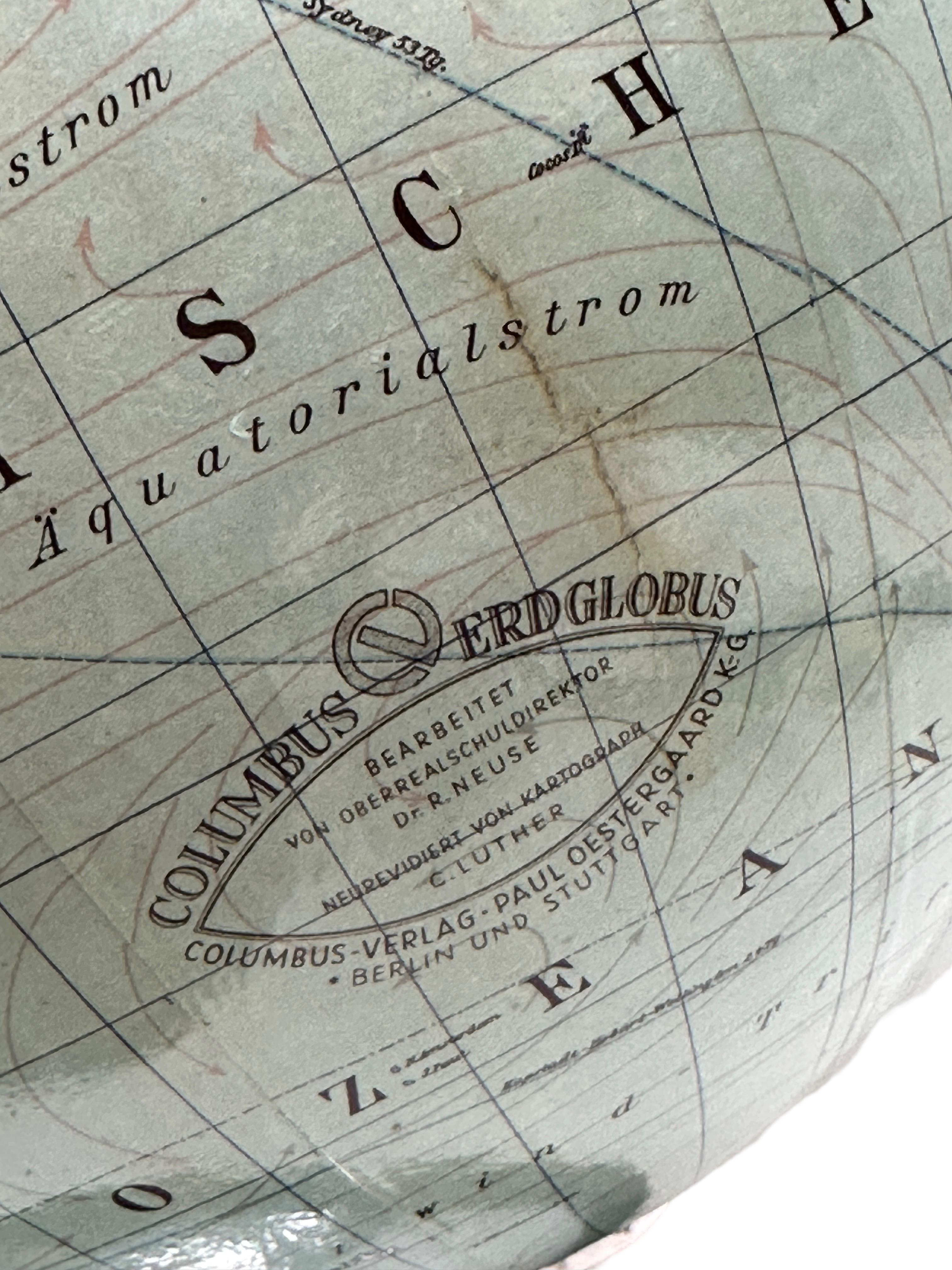 Mid-20th Century Terrestre Columbus World Globe Oestergaard Berlin, Germany For Sale 6