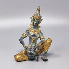 Mid-20th Century Thai Patinated Bronze Deity Musician Statue