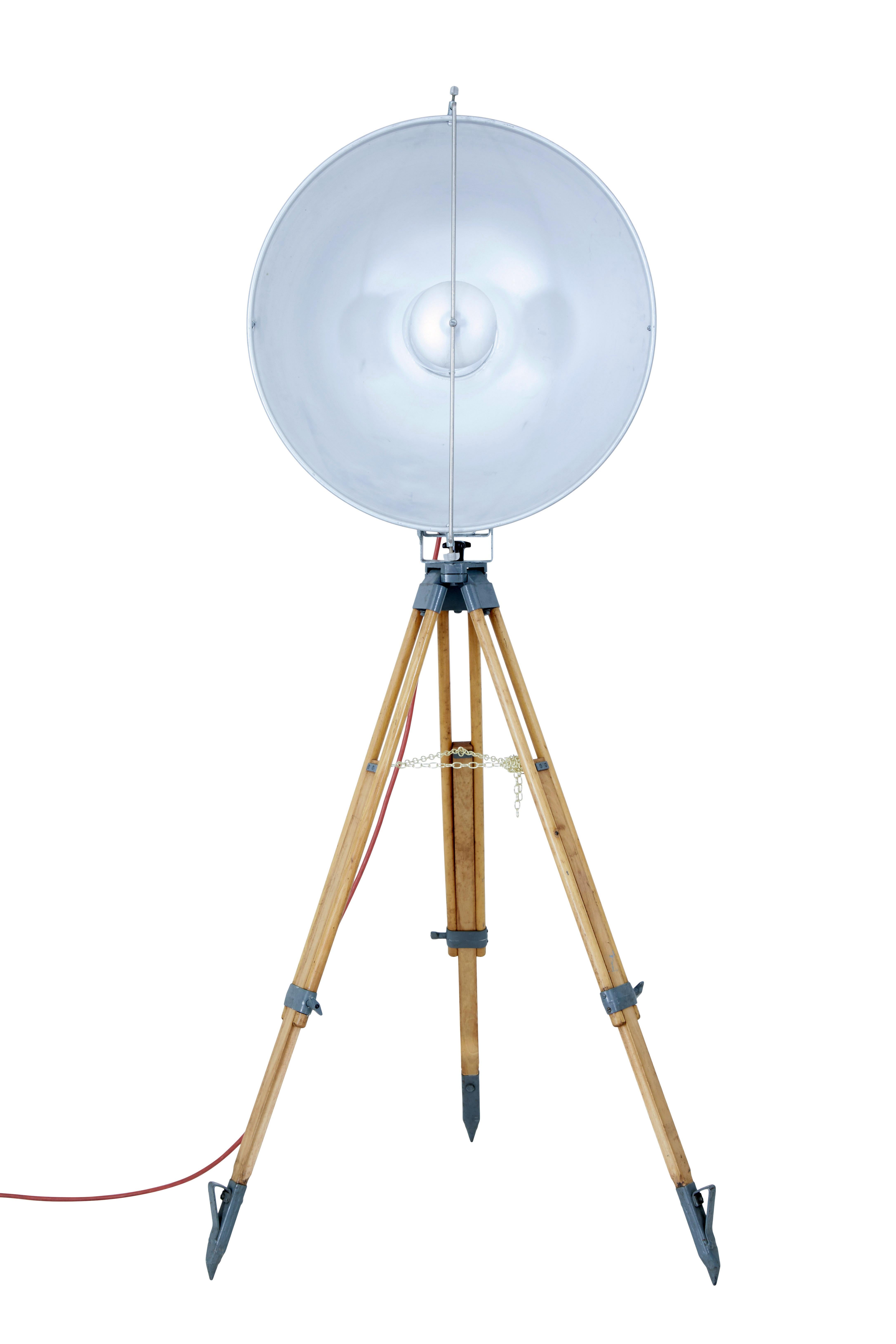Acier Lampe de théâtre du milieu du 20e siècle par Jupiterlicht en vente