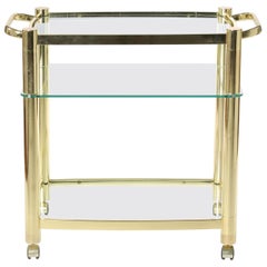 Mid-20th Century Three Glass Shelves Bar Cart