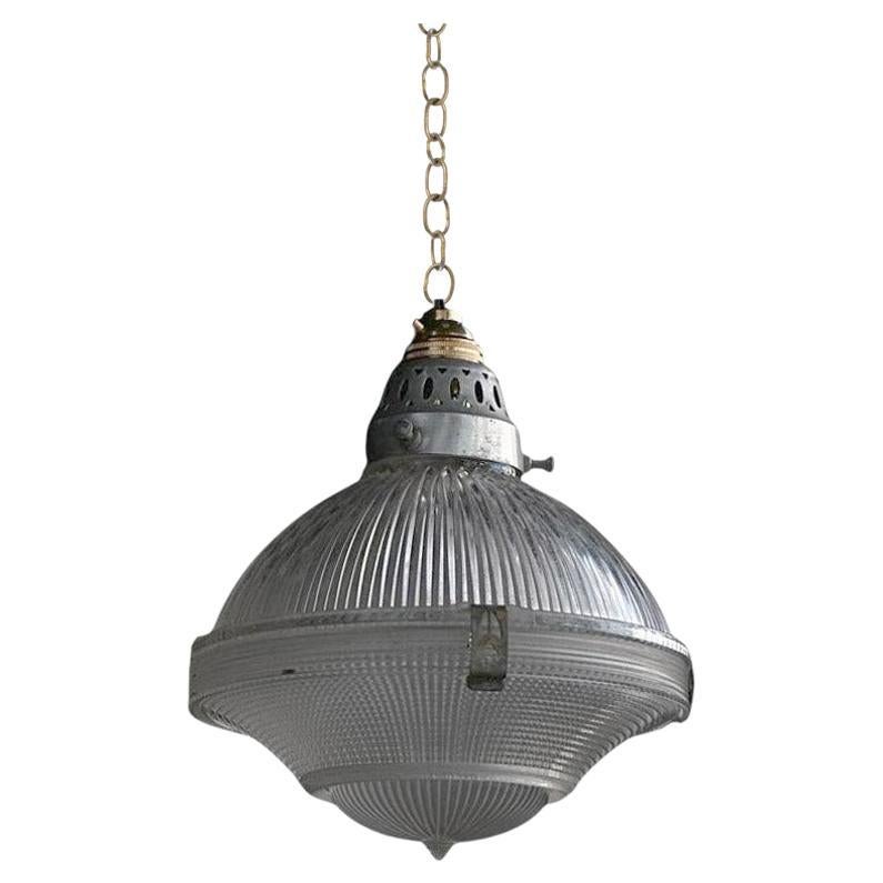 Lampe en trois parties en Holophane du milieu du 20e siècle en vente