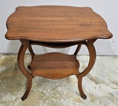 Mid 20th Century Three Tier Victorian Style Oak Accent Table
