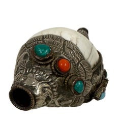 Mid-20th Century Tibetan Ritual Conch Shell Trumpet