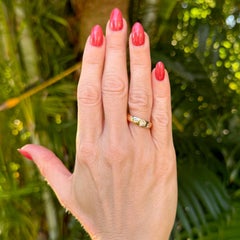 Mid-20th Century Tiffany & Co. Three Old Mine Cut Diamond 18KYG Band Ring