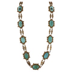 Collana con cabochon di turchese in oro 18 carati di Tiffany & Company della metà del XX secolo A Link