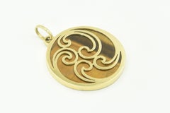 Mid-20th Century Tiger's Eye Gold Pendant, circa 1970s