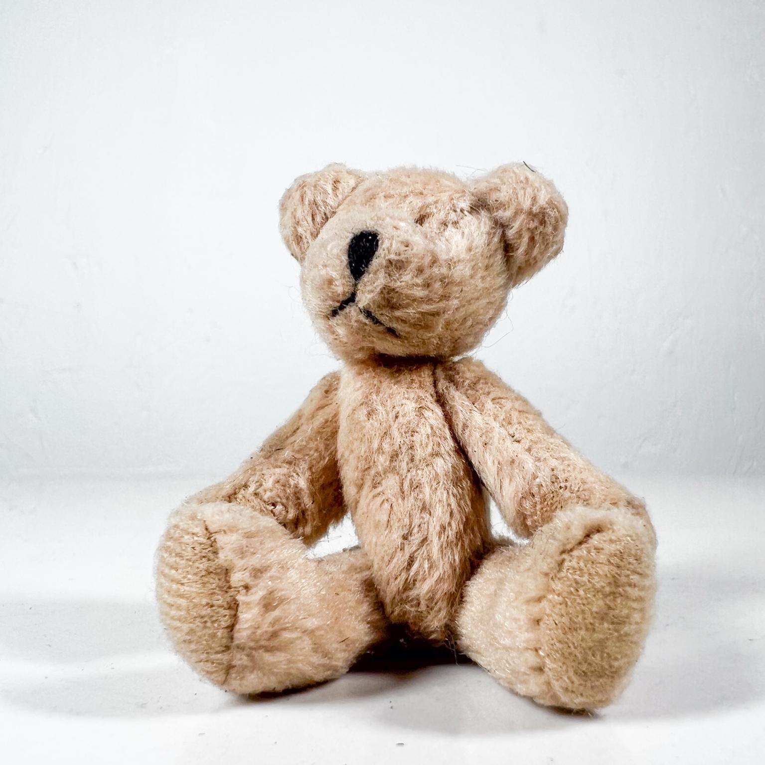 Fabric Mid 20th Century Tiny Baby Teddy Bear Soft Huggable Vintage For Sale