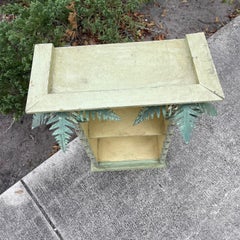 Mid-20th Century Tole Palm Tree & Wood Hanging Wall Shelf