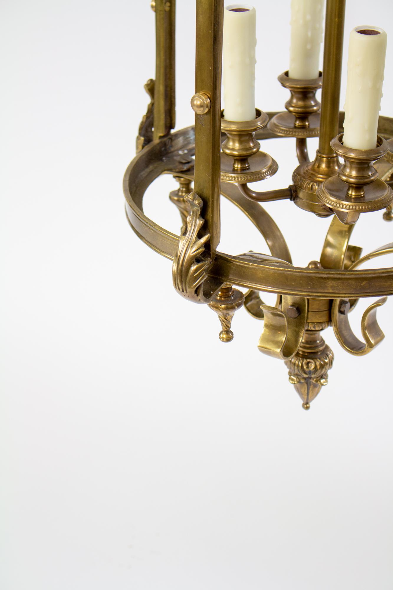 Mid-20th Century Traditional Cast Brass Lantern For Sale 2
