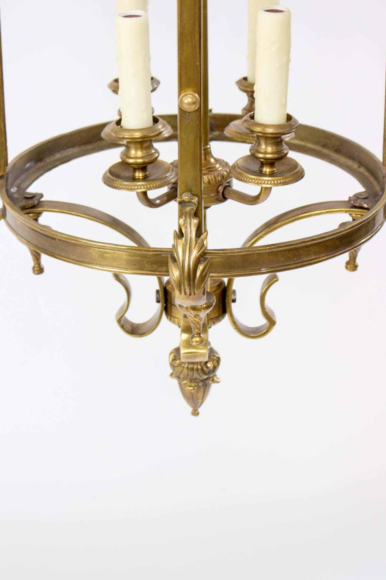 Mid-20th Century Traditional Cast Brass Lantern For Sale 4