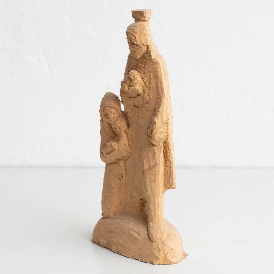 Scultura in legno con schizzo preliminare tradizionale della metà del XX secolo in vendita 5