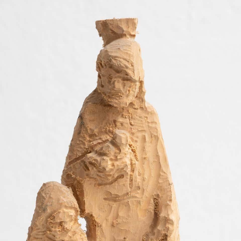 Spagnolo Scultura in legno con schizzo preliminare tradizionale della metà del XX secolo in vendita