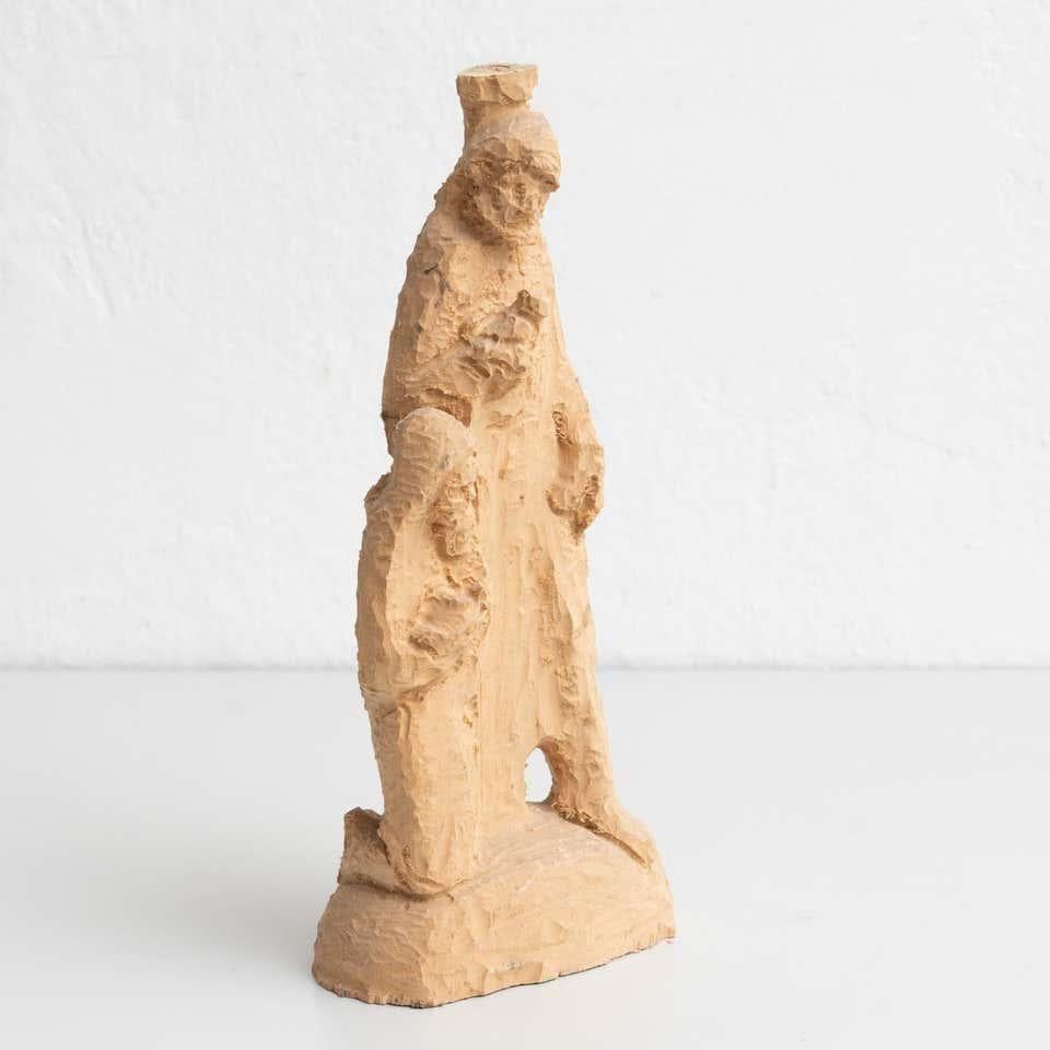 Scultura in legno con schizzo preliminare tradizionale della metà del XX secolo in vendita 1