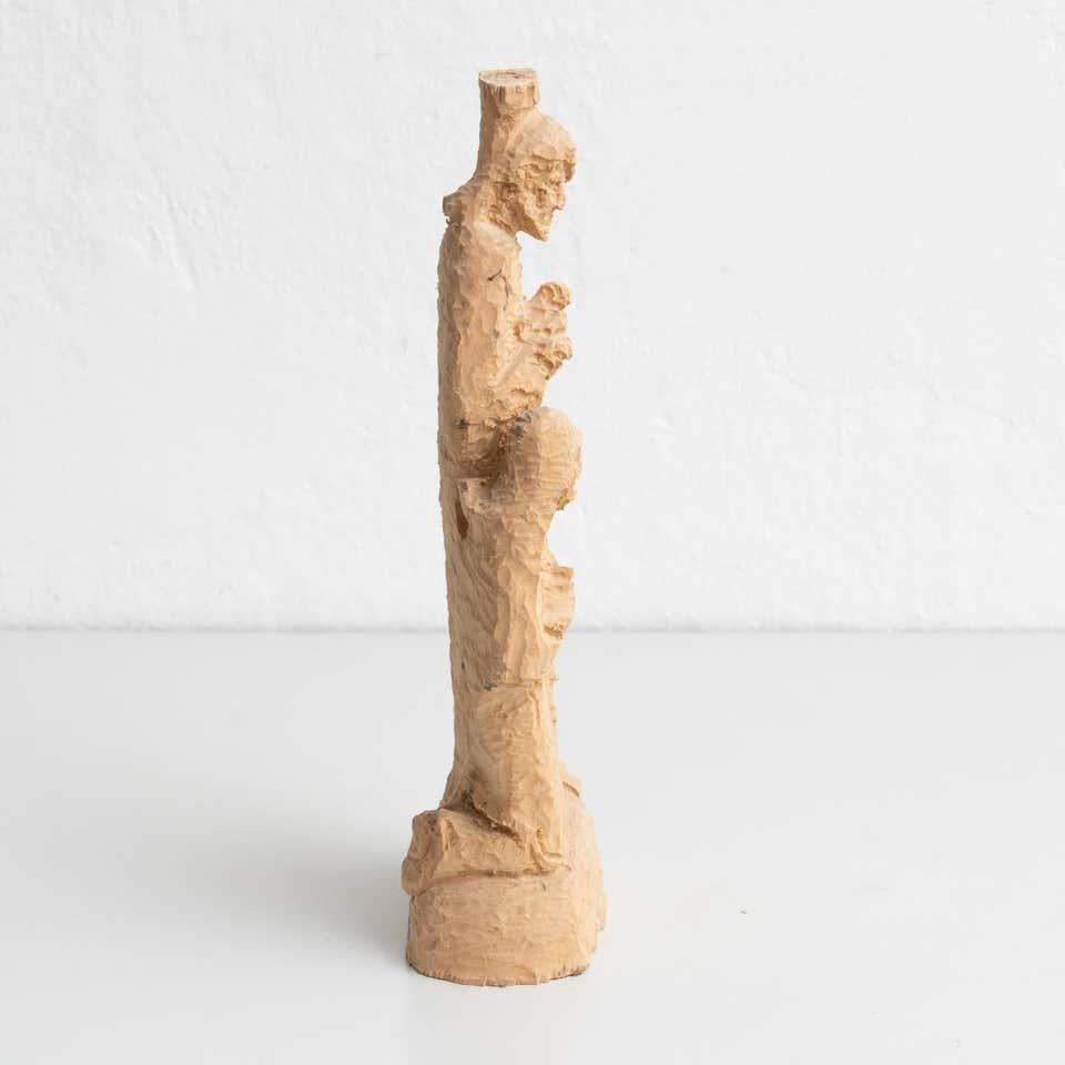 Scultura in legno con schizzo preliminare tradizionale della metà del XX secolo in vendita 2