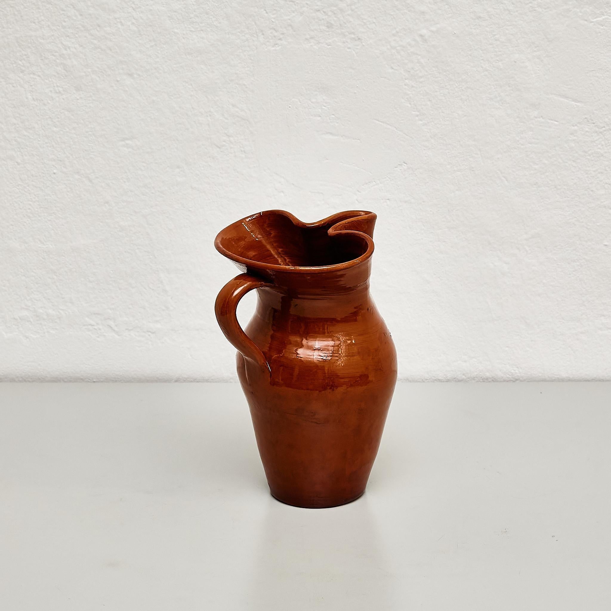 Mid 20th Century Traditional Spanish Ceramic Vase In Good Condition For Sale In Barcelona, ES