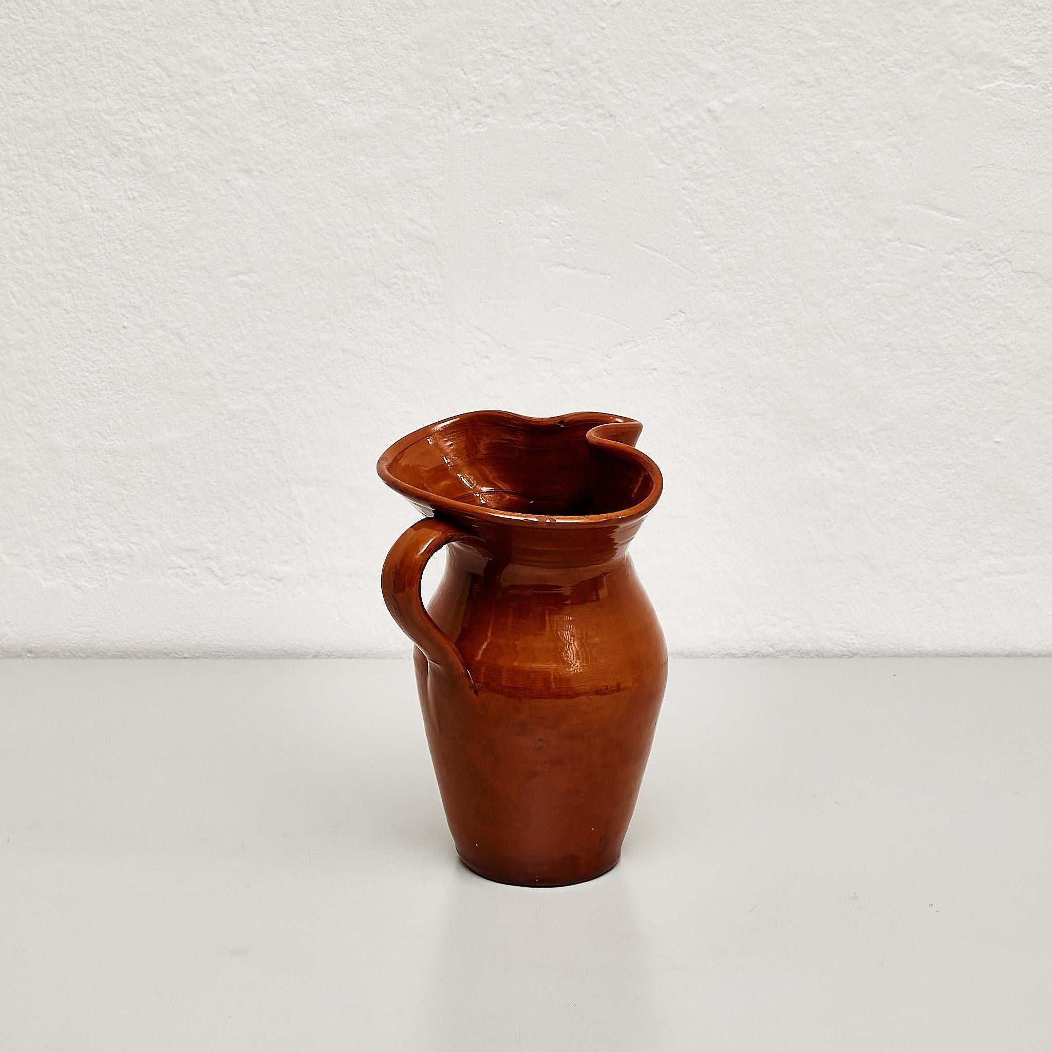 Mid 20th Century Traditional Spanish Ceramic Vase In Good Condition For Sale In Barcelona, ES