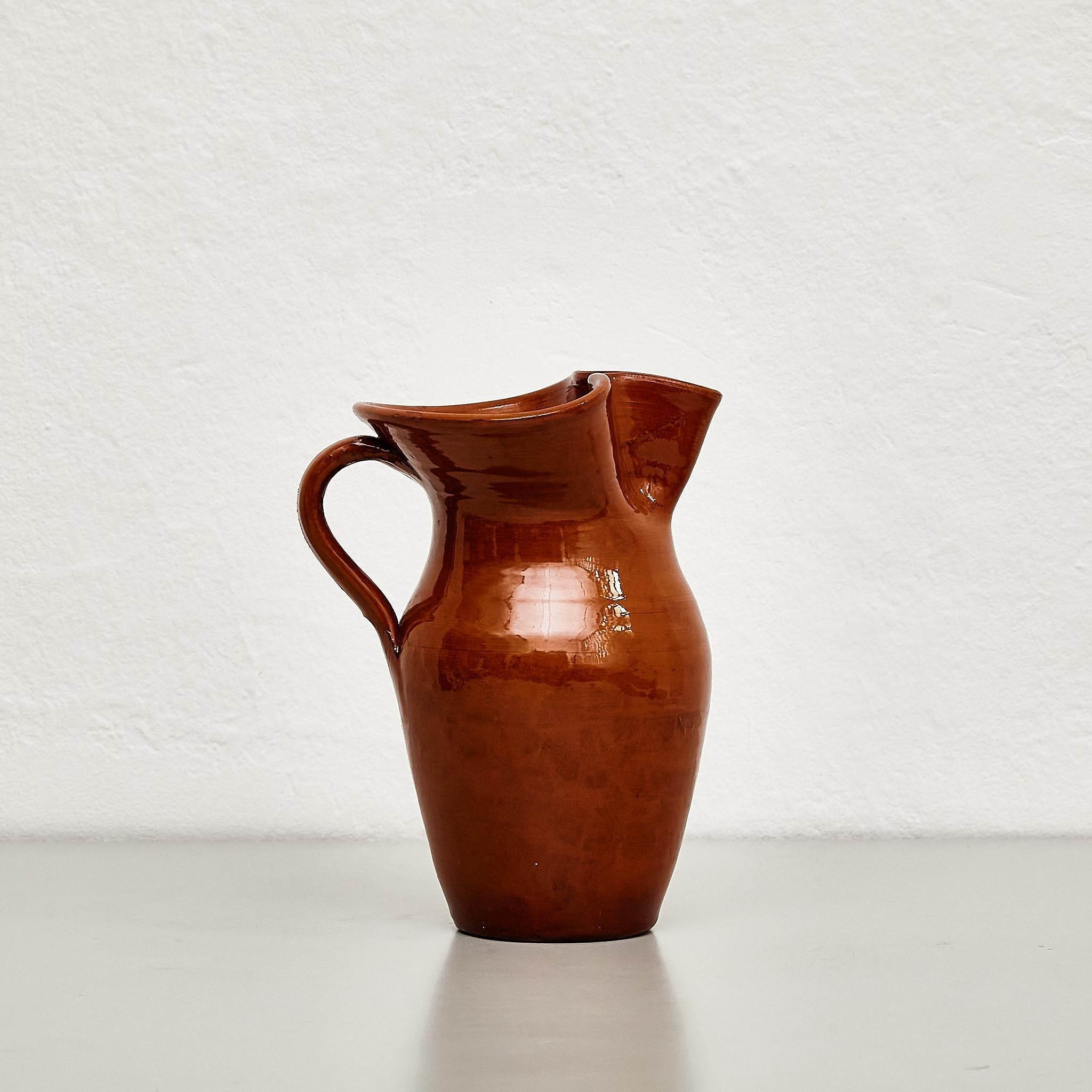 Vase en céramique espagnole traditionnelle du milieu du 20e siècle Bon état - En vente à Barcelona, ES