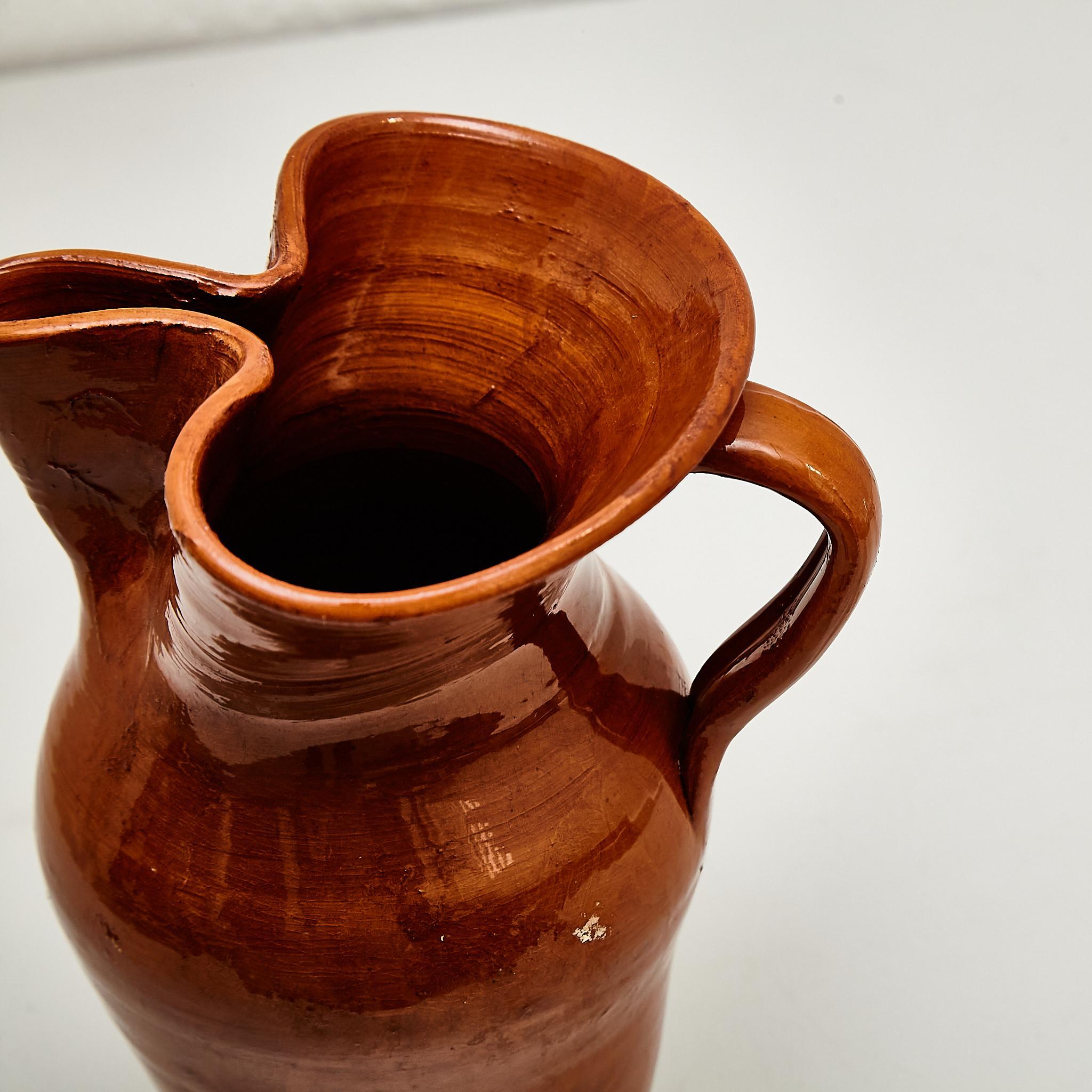 Traditionelle spanische Keramikvase aus der Mitte des 20. Jahrhunderts im Angebot 3