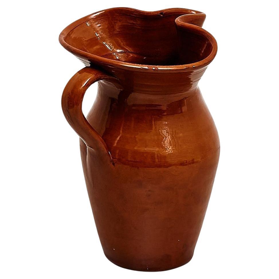 Vase en céramique espagnole traditionnelle du milieu du 20e siècle en vente