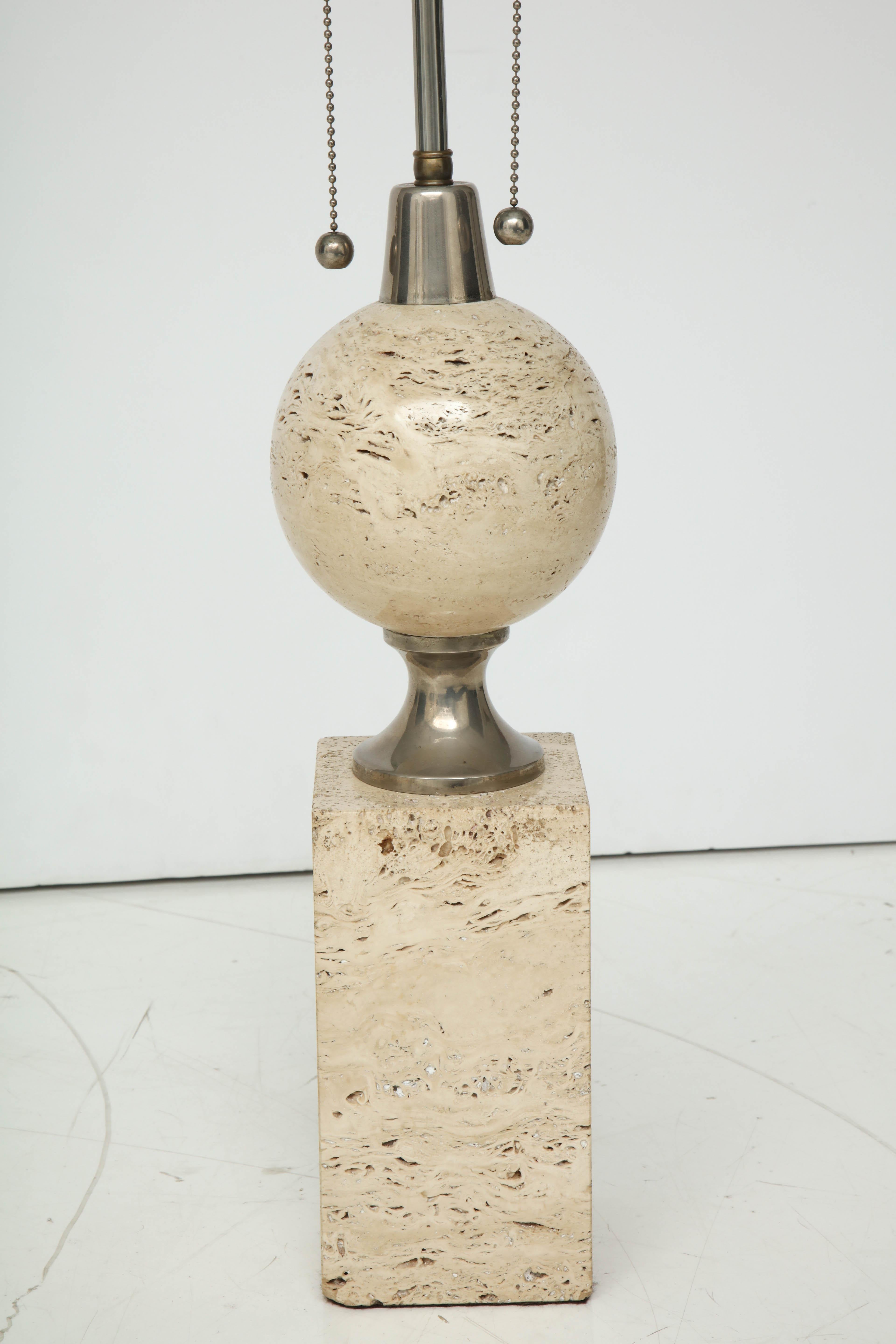 Mid-20th Century Travertine Lamp In Excellent Condition In New York, NY