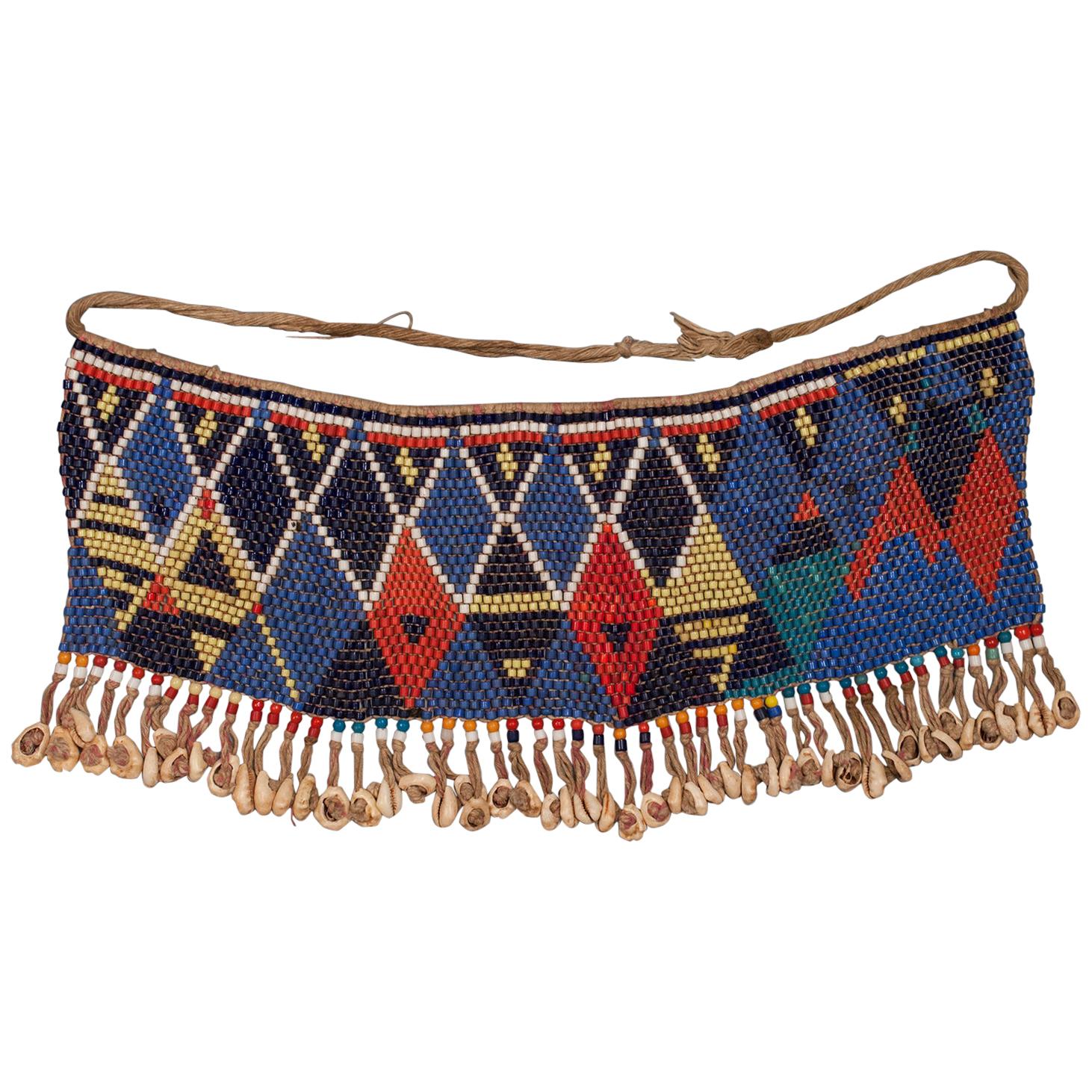 Mid-20th Century Tribal Beaded Cache-Sexe Modesty Apron, Cameroon