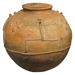  Mid-20th Century African Tribal Terracotta Ceramic Pot 