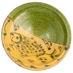 Mid-20th Century Tribal Ceramic Couscous Bowl with Fish Motif, Tunisia