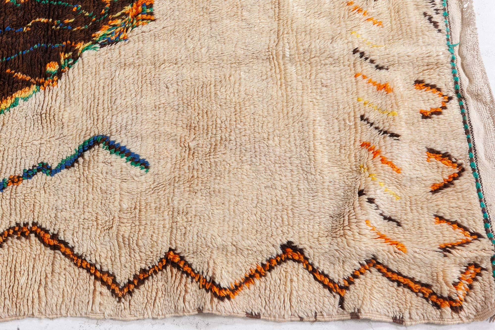 Tribal Tapis tribal géométrique marocain du milieu du 20e siècle en vente