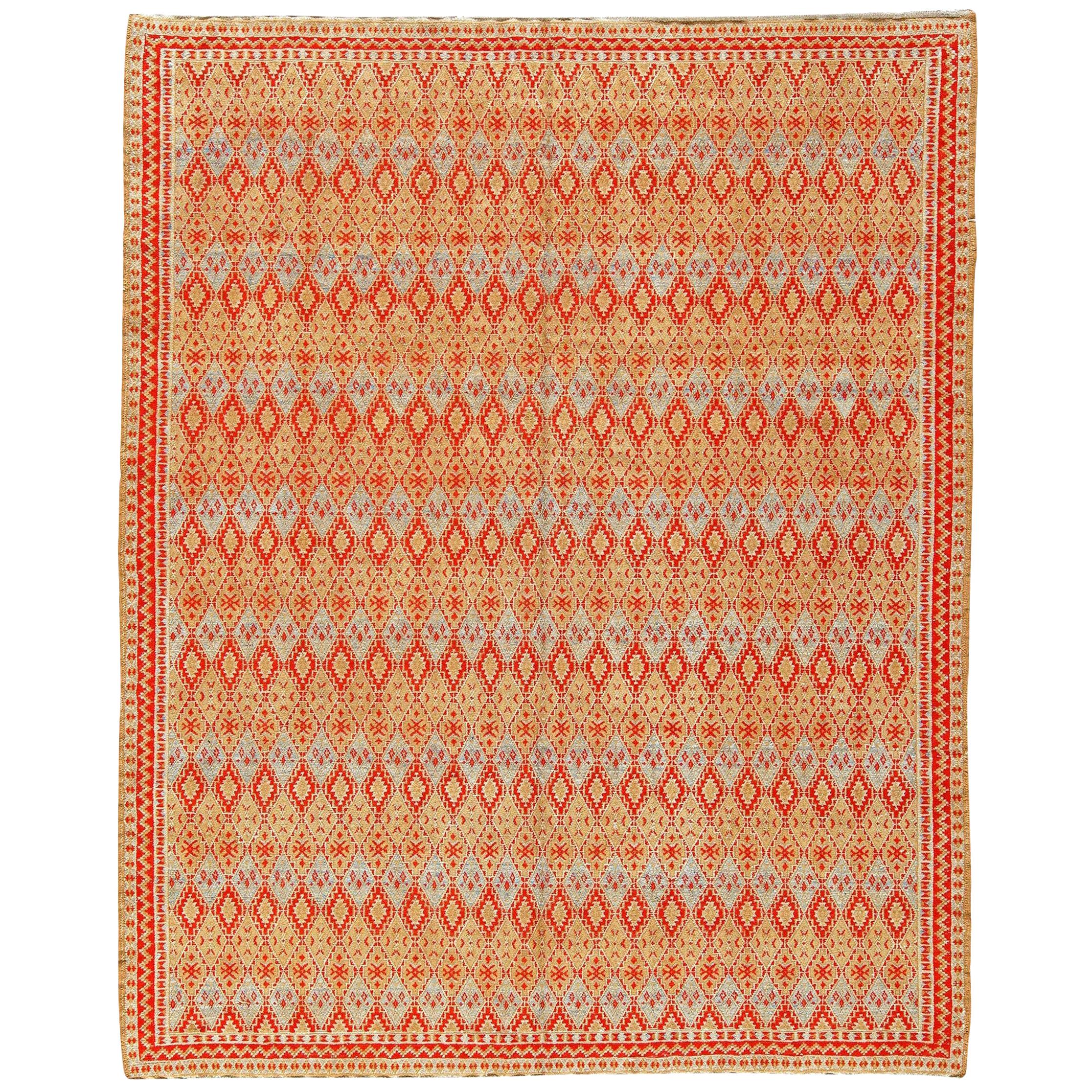 Mid-20th Century Tribal Moroccan Handmade Wool Rug by Doris Leslie Blau