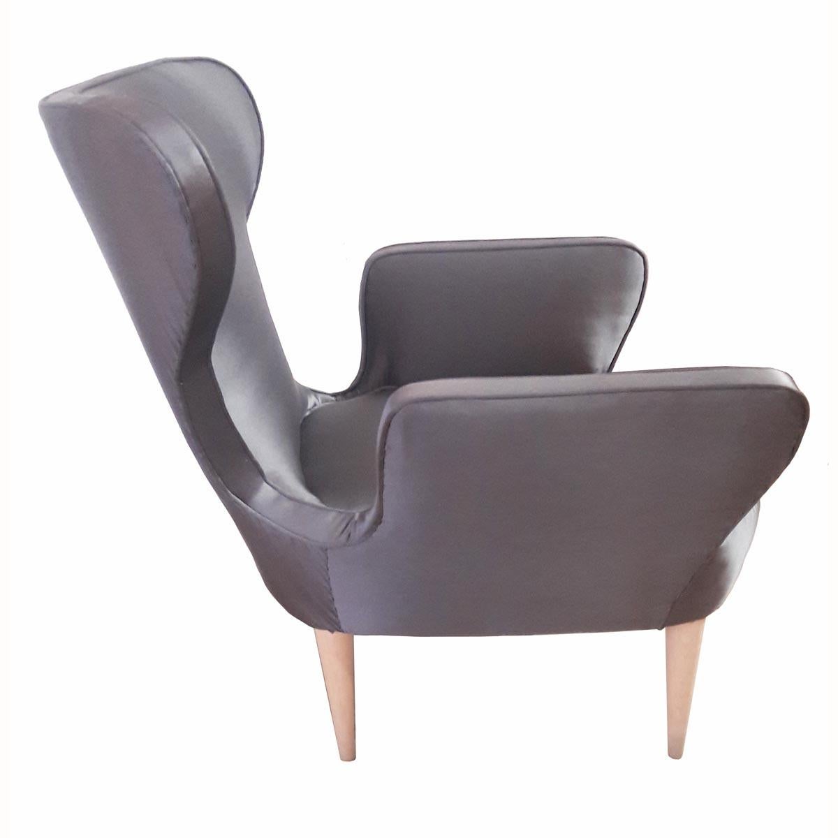 Mid-Century Modern Mid-20th Century Tulip-Style Chair in Grey Silk