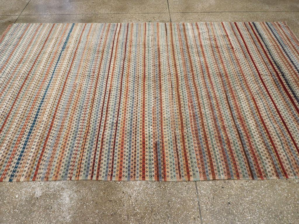 Hand-Knotted Mid-20th Century Turkish Anatolian Accent Rug For Sale