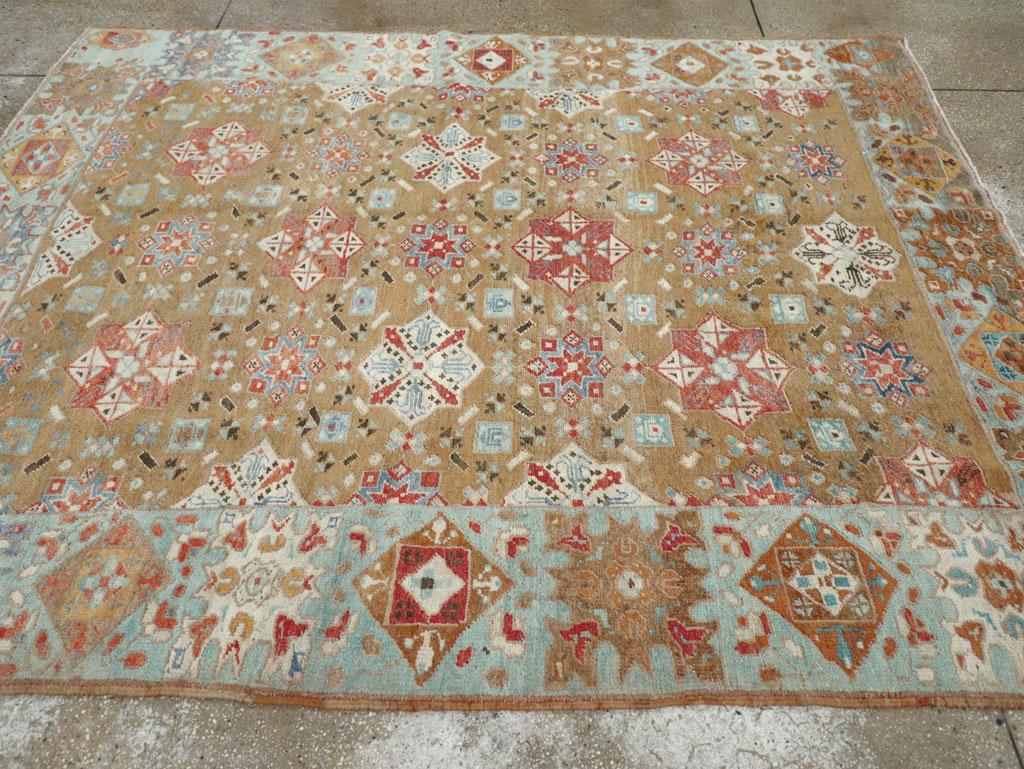 Hand-Knotted Mid-20th Century Turkish Anatolian Accent Rug For Sale