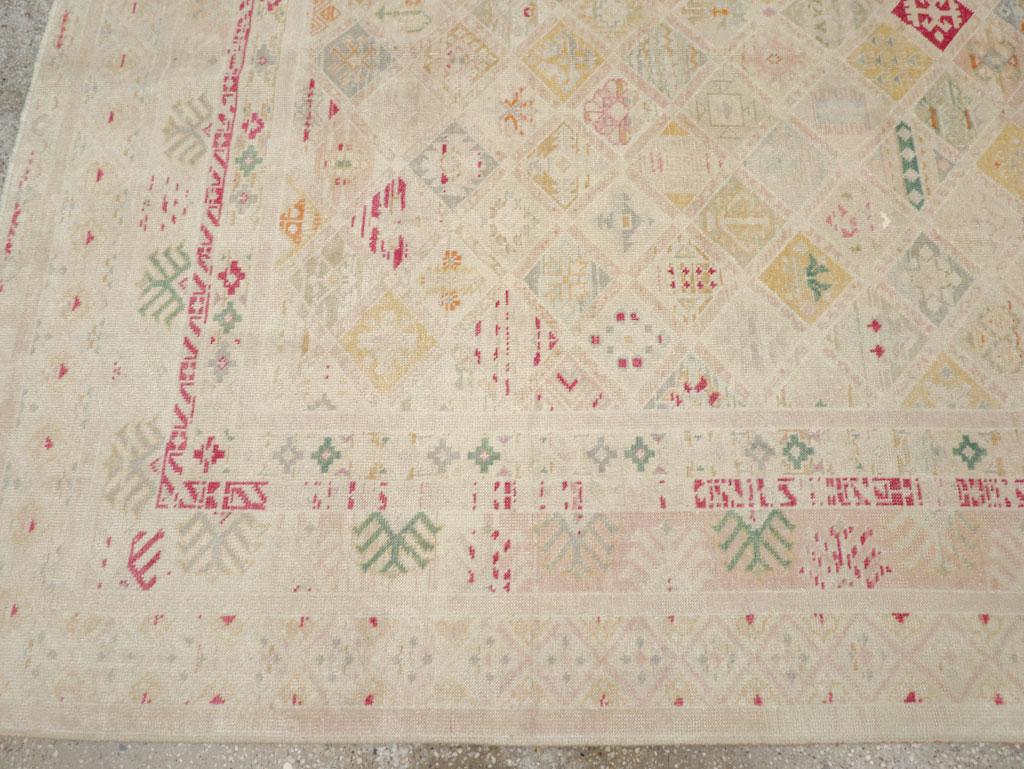 Wool Mid-20th Century Turkish Anatolian Accent Rug For Sale