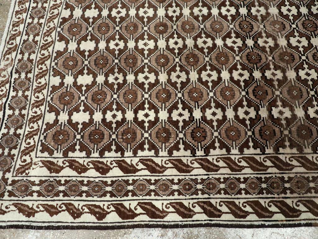 Hand-Knotted Mid-20th Century Turkish Anatolian Accent Rug For Sale