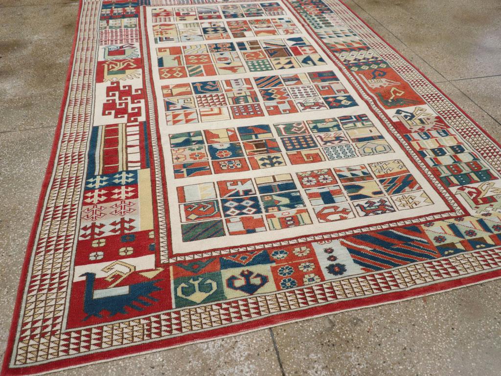 Wool Mid-20th Century Turkish Anatolian Accent Rug For Sale