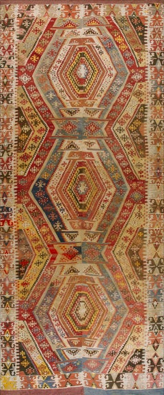 Mid 20th Century Turkish Anatolian Flat-Weave Carpet ( 6'2" x 15'2" - 188 x 462)