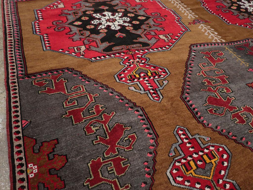 Tribal Mid-20th Century Turkish Anatolian Room Size Carpet For Sale