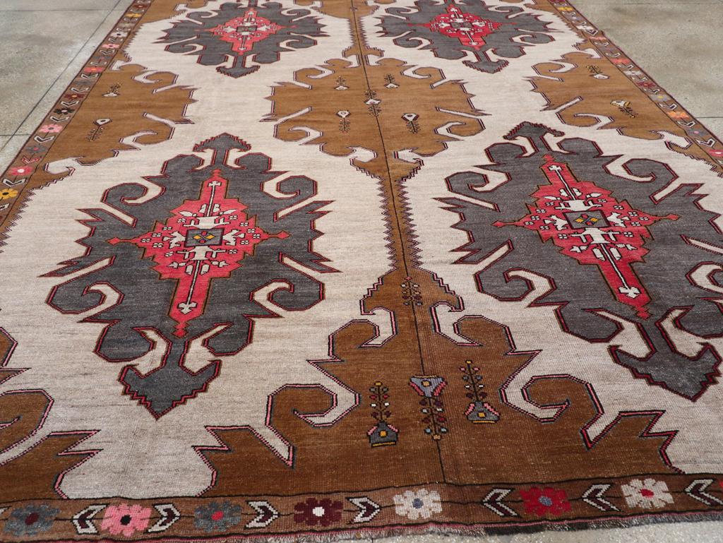Wool Mid-20th Century Turkish Anatolian Room Size Carpet For Sale