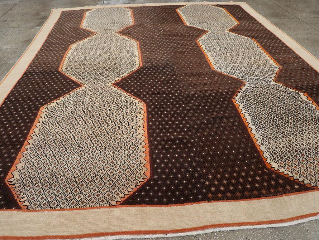 Wool Mid-20th Century Turkish Anatolian Room Size Carpet For Sale