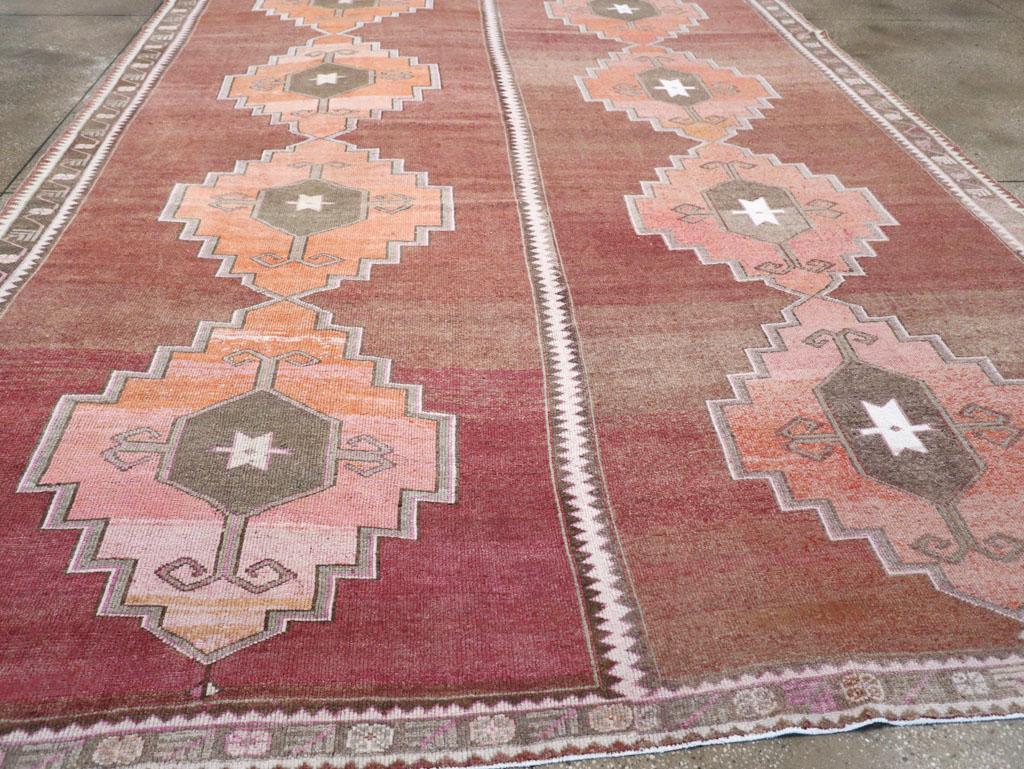Wool Mid-20th Century Turkish Anatolian Room Size Carpet For Sale