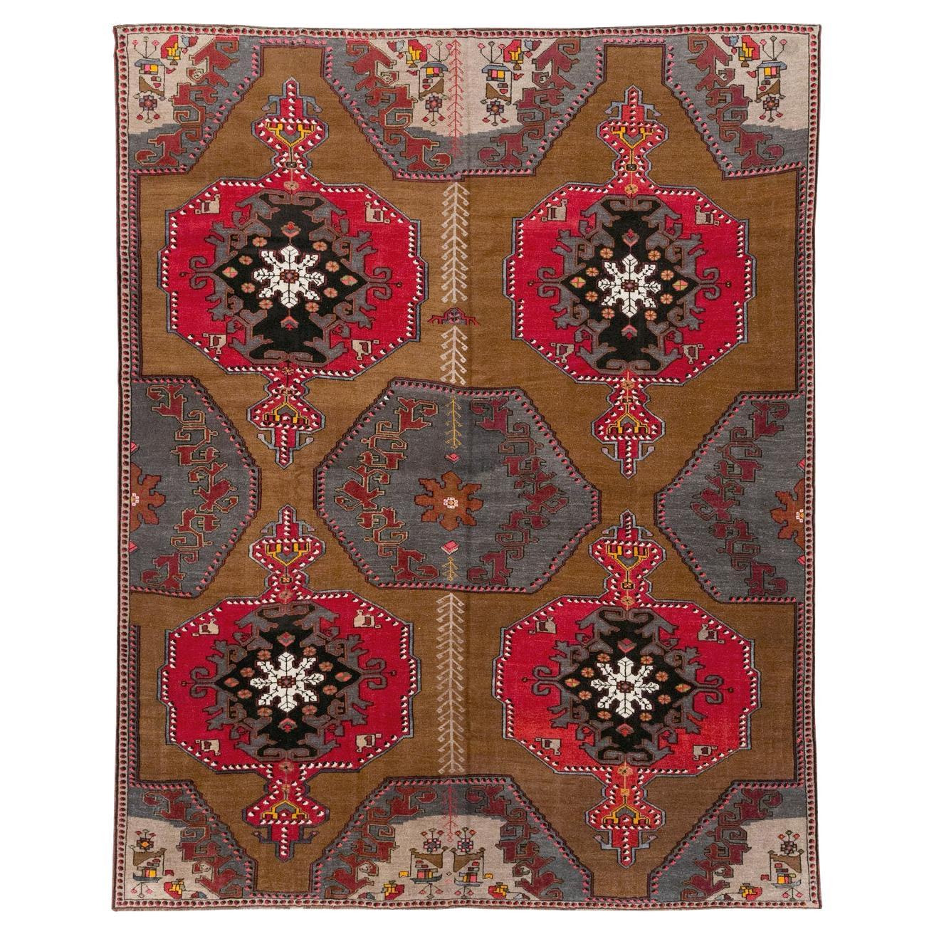 Mid-20th Century Turkish Anatolian Room Size Carpet For Sale