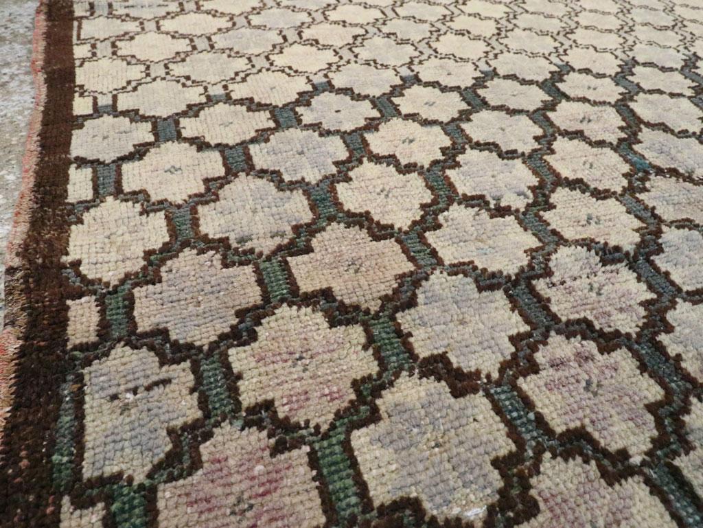 Hand-Knotted Mid-20th Century Turkish Anatolian Throw Rug