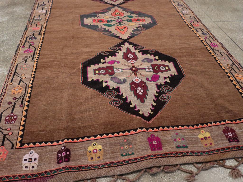 Mid-20th Century Turkish Anatolian Tribal Accent Carpet For Sale 1
