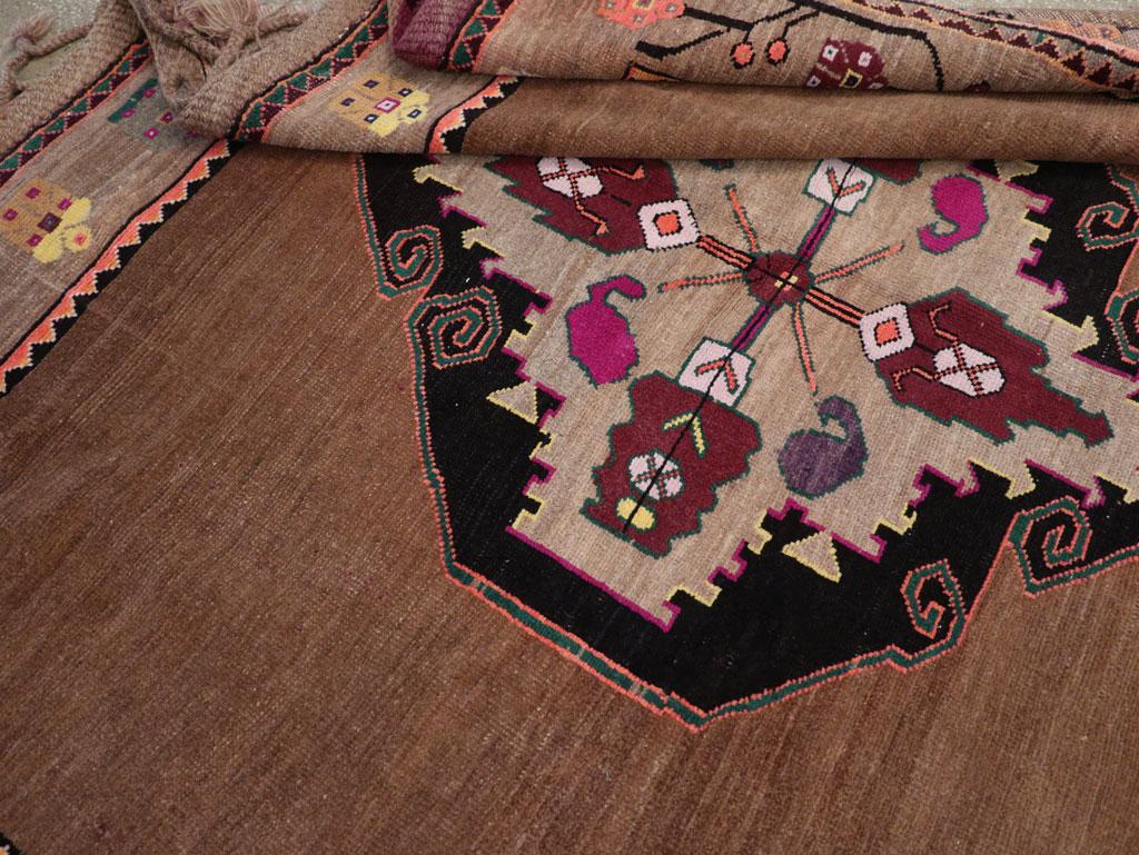 Mid-20th Century Turkish Anatolian Tribal Accent Carpet For Sale 3