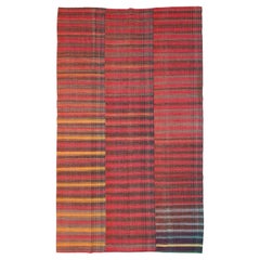 Tapis turc d'appoint Kilim tissé à plat du milieu du 20e siècle