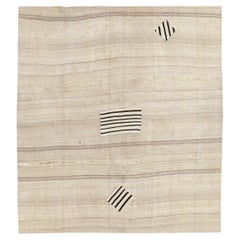Tapis turc d'appoint Kilim tissé à plat du milieu du 20e siècle