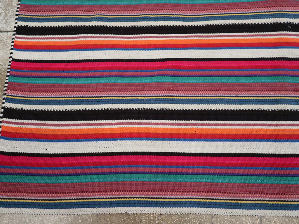 Wool Mid-20th Century Turkish Flatweave Kilim Accent Rug For Sale
